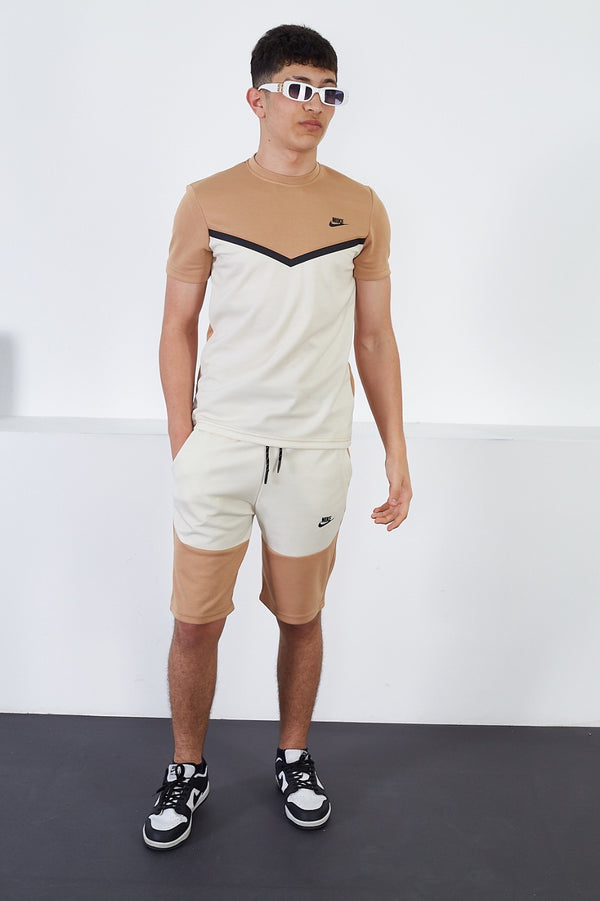 Nike Men's Tech Fleece Summer Tracksuit Brown/White