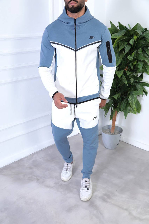 Nike Men's Tech Fleece Tracksuit Blue/White